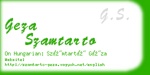 geza szamtarto business card